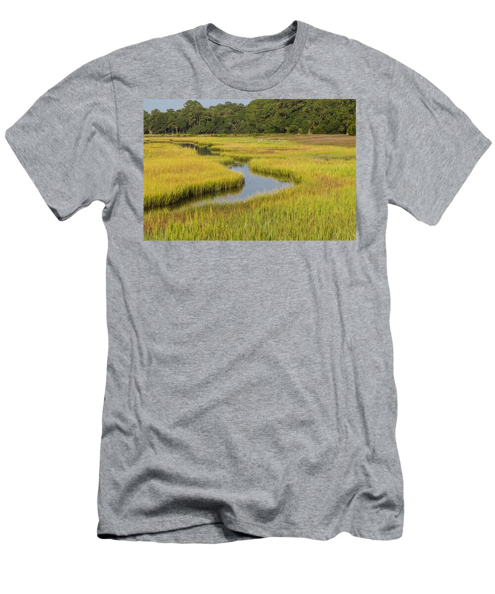 Marsh T-Shirt featuring the photograph Golden Marsh by Patricia Schaefer
