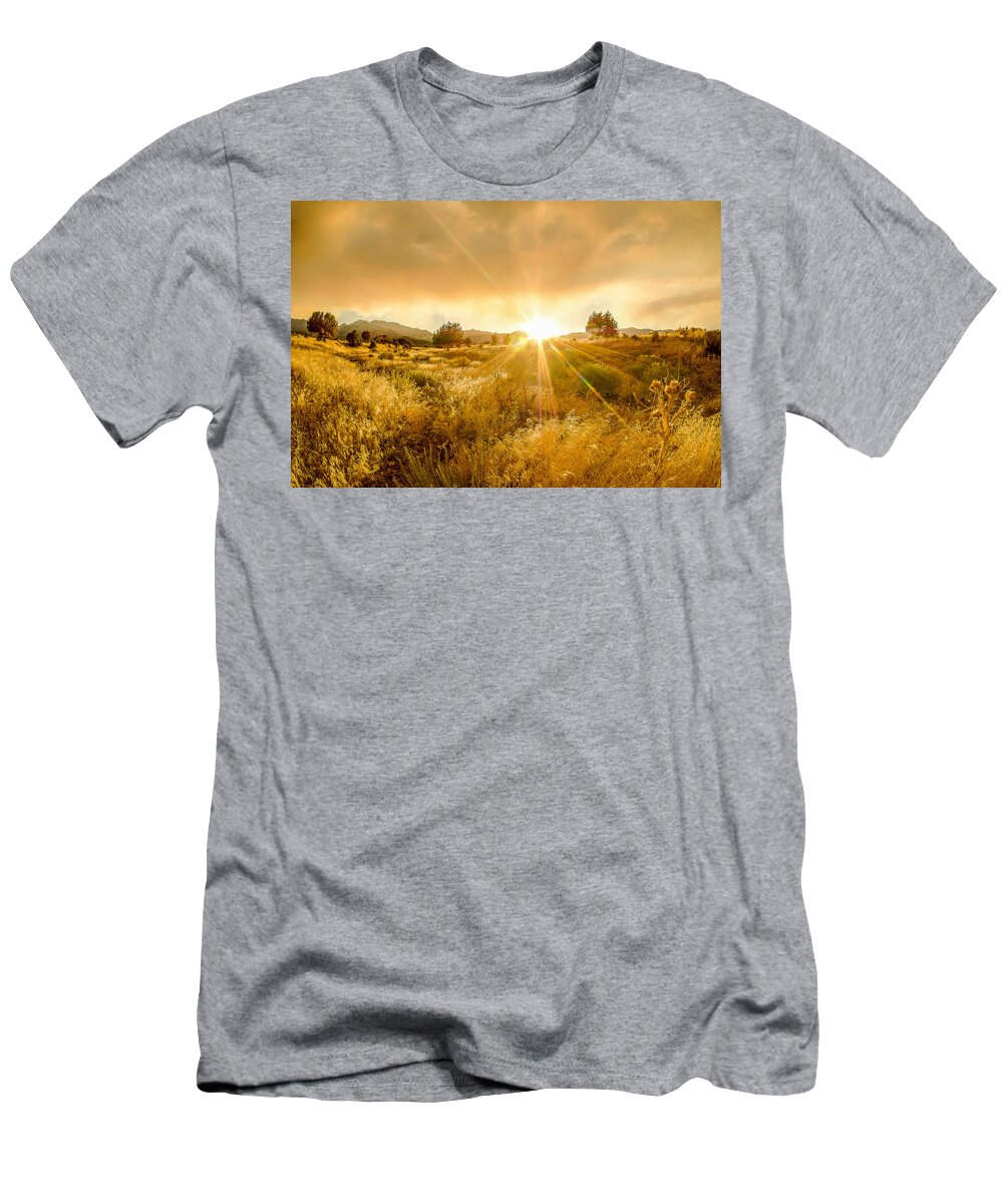 Golden Glow T-Shirt featuring the photograph Golden Smoke by Emily Dickey