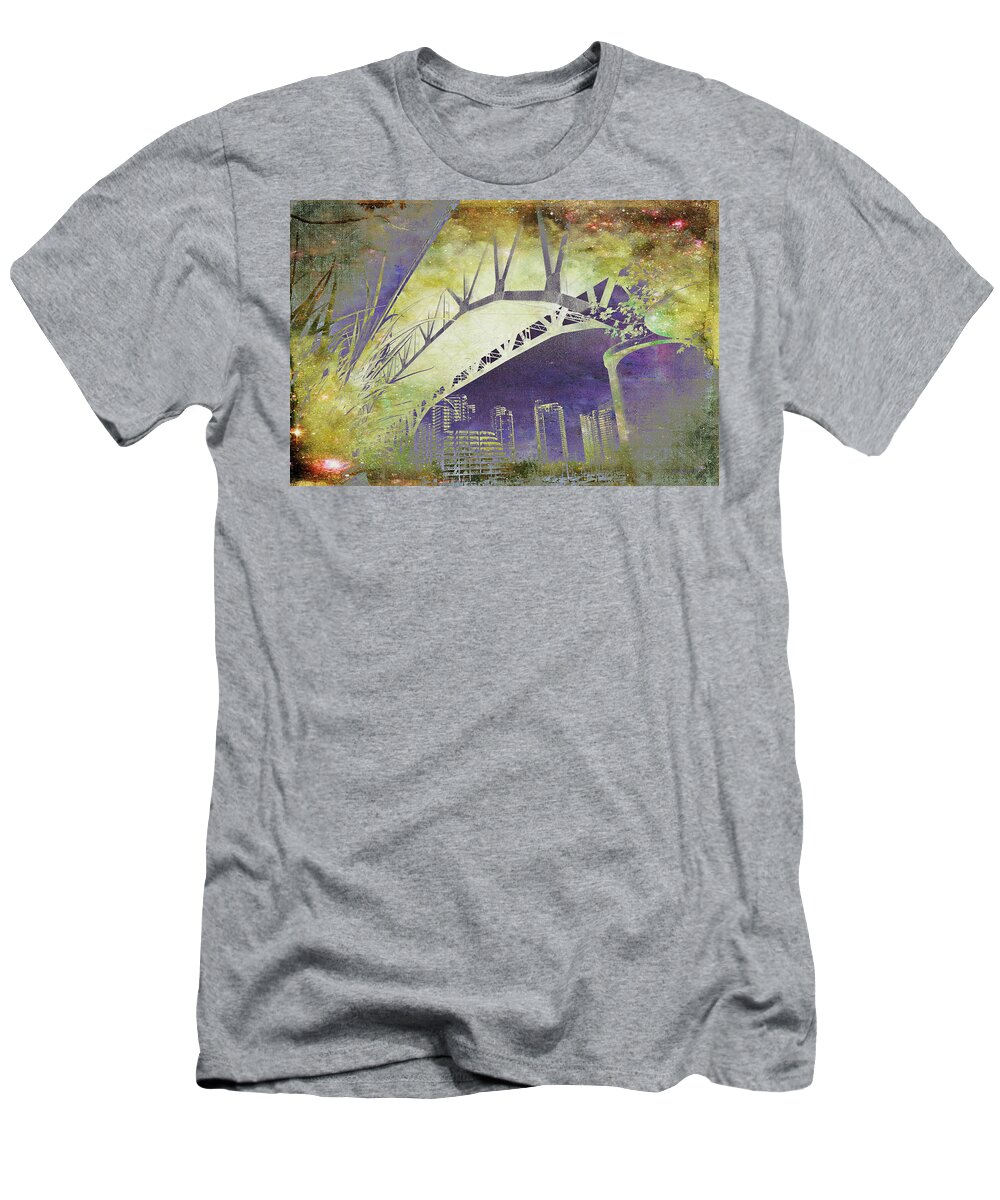 Bridge T-Shirt featuring the photograph Granville Street Bridge - Inside Out by Kathy Bassett