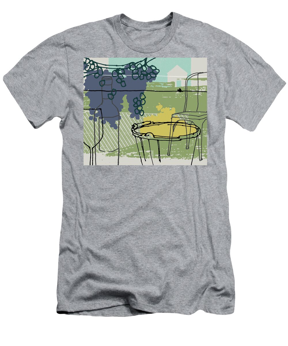Absence T-Shirt featuring the photograph Grapes Growing On Grapevine by Ikon Ikon Images