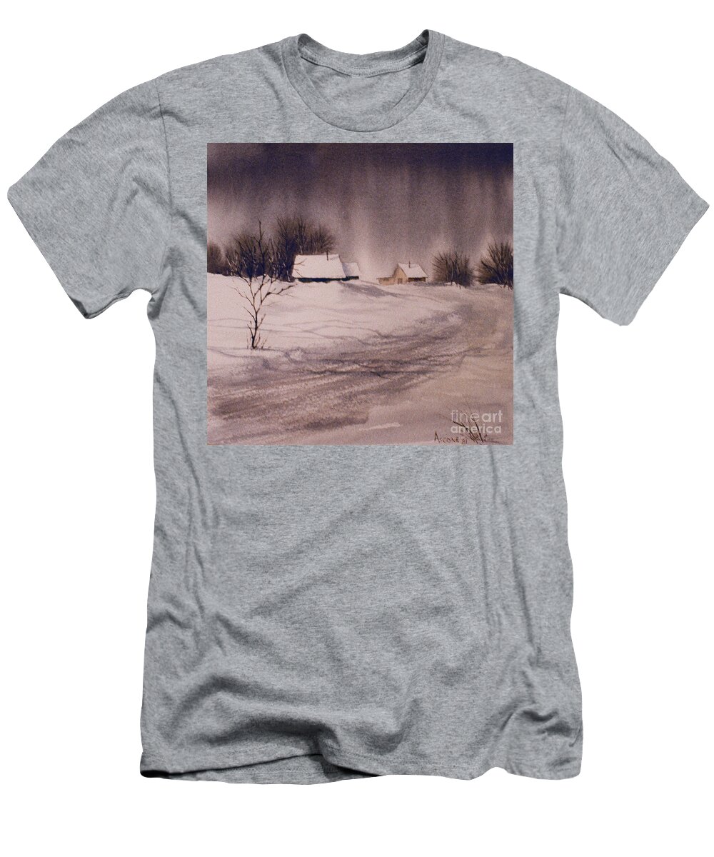 Gray Day T-Shirt featuring the painting Gray Day by Teresa Ascone