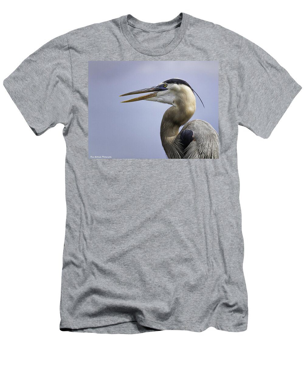 Florida T-Shirt featuring the photograph Great Blue Heron by Fran Gallogly