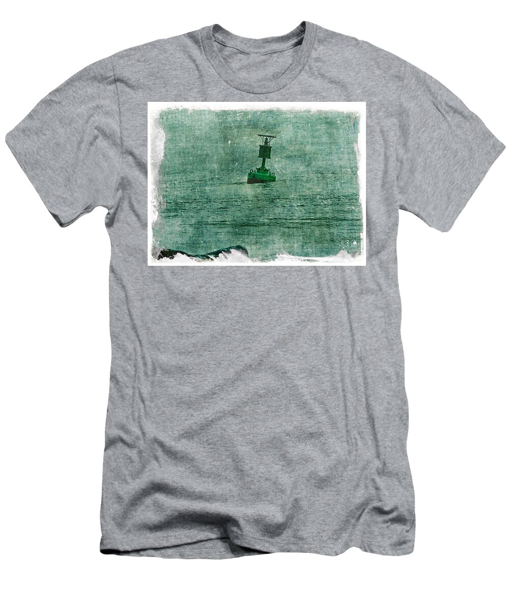Buoy T-Shirt featuring the photograph Green Buoy - Barnegat Inlet - New Jersey - USA by Carol Senske