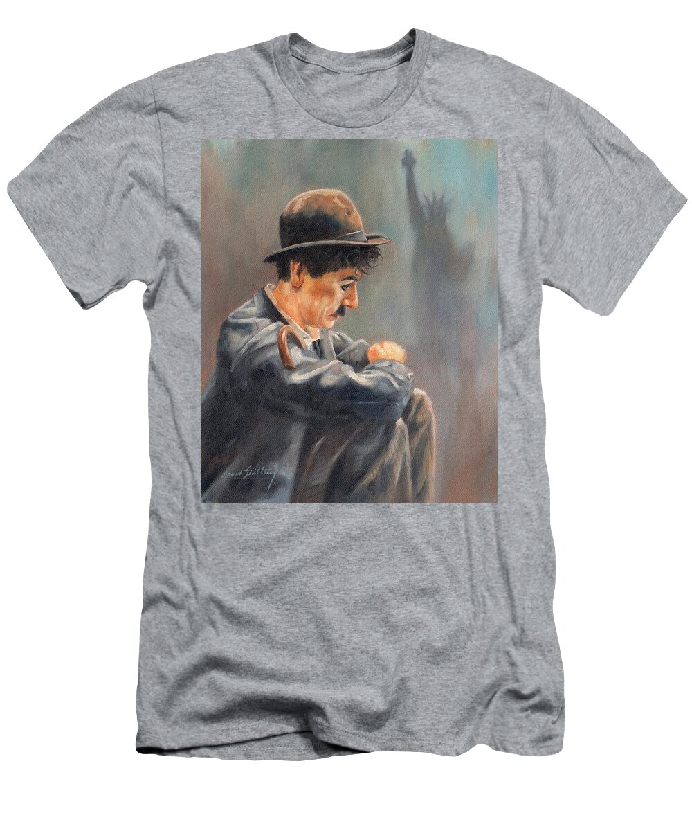 Charlie T-Shirt featuring the painting Hard Times by David Stribbling