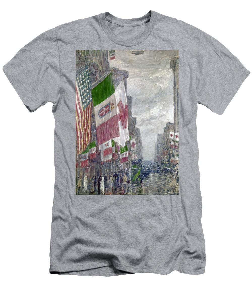 1918 T-Shirt featuring the photograph Hassam: Italian Day, 1918 by Granger