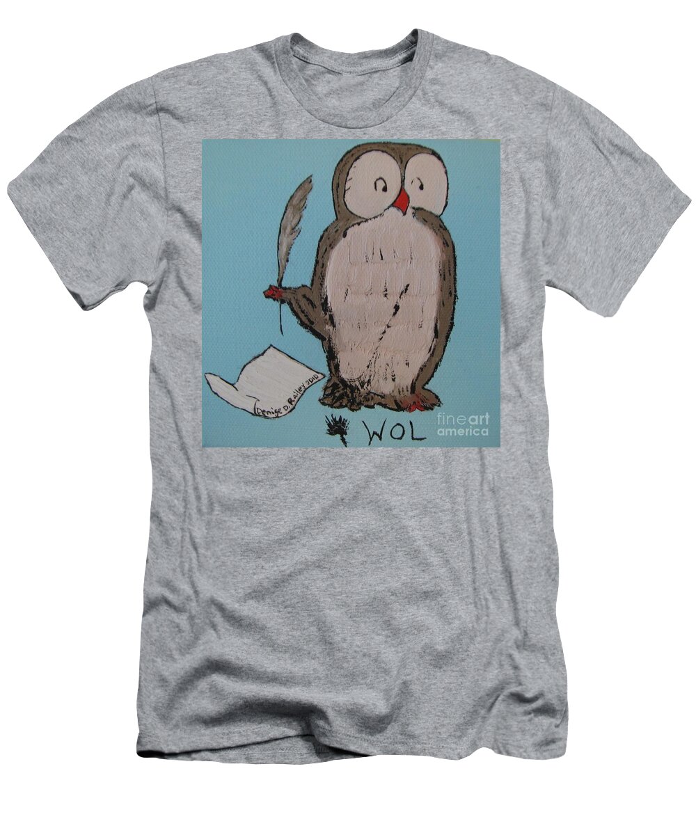 Classic Owl T-Shirt featuring the painting He Can Write And Read by Denise Railey