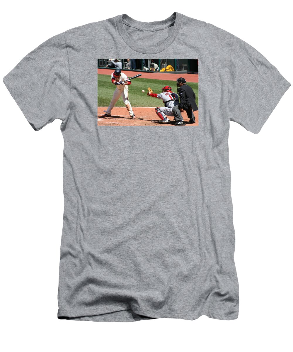 Baseball T-Shirt featuring the photograph Cleveland Indians Baseball game by Valerie Collins