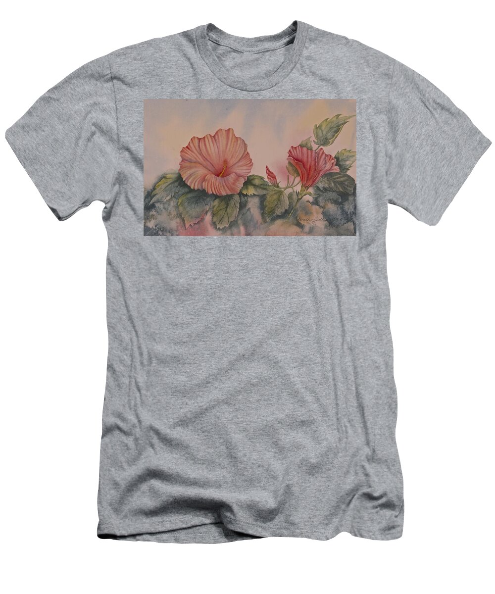 Hibiscus T-Shirt featuring the painting Hibiscus by Heather Gallup