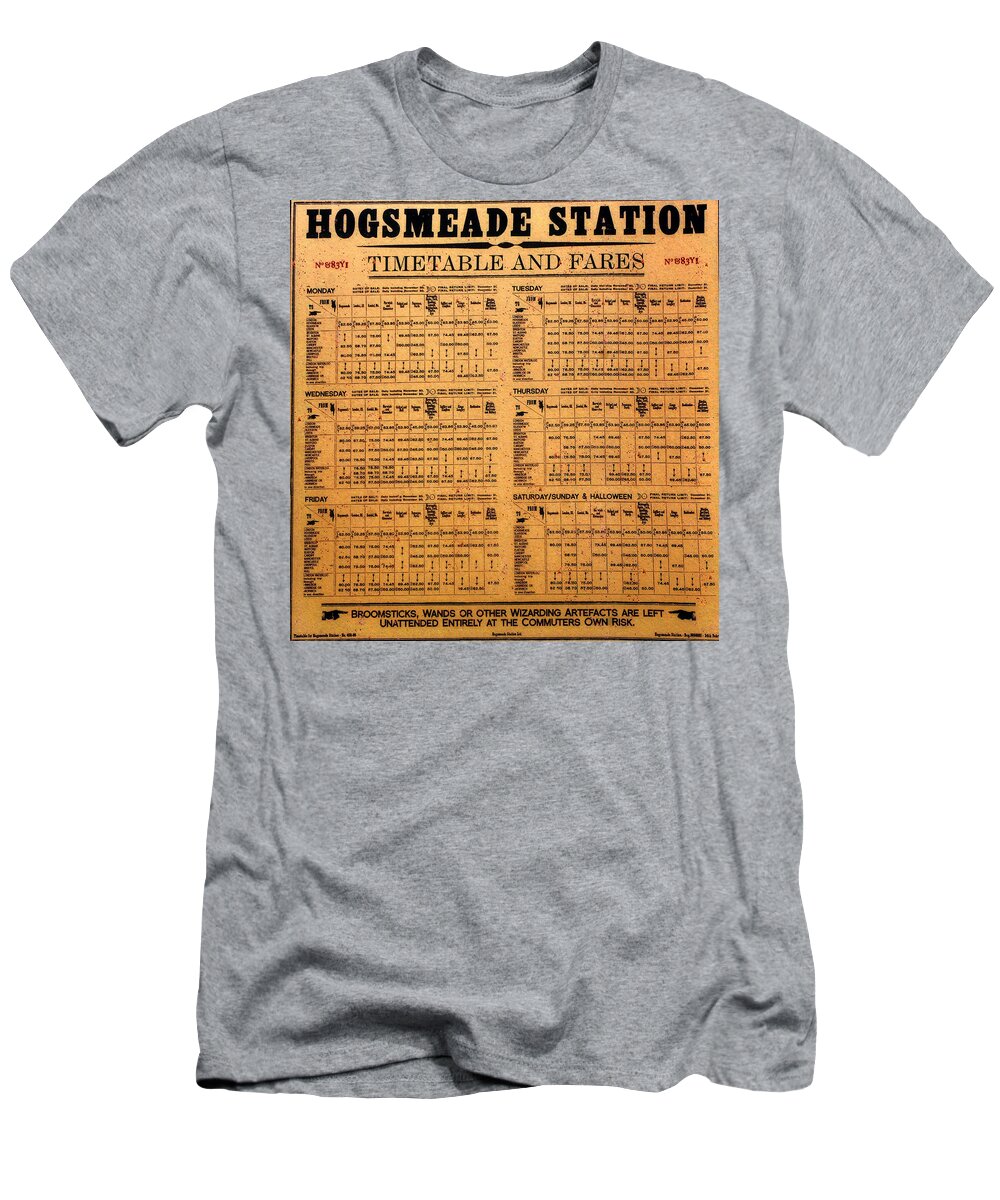 Hogsmeade Station T-Shirt featuring the photograph Hogsmeade Station Timetable by David Lee Thompson