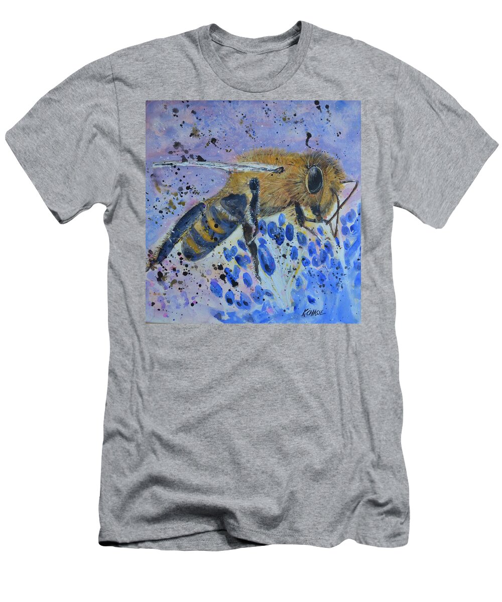 Honey Bee T-Shirt featuring the painting Honey Bee by Kellie Chasse