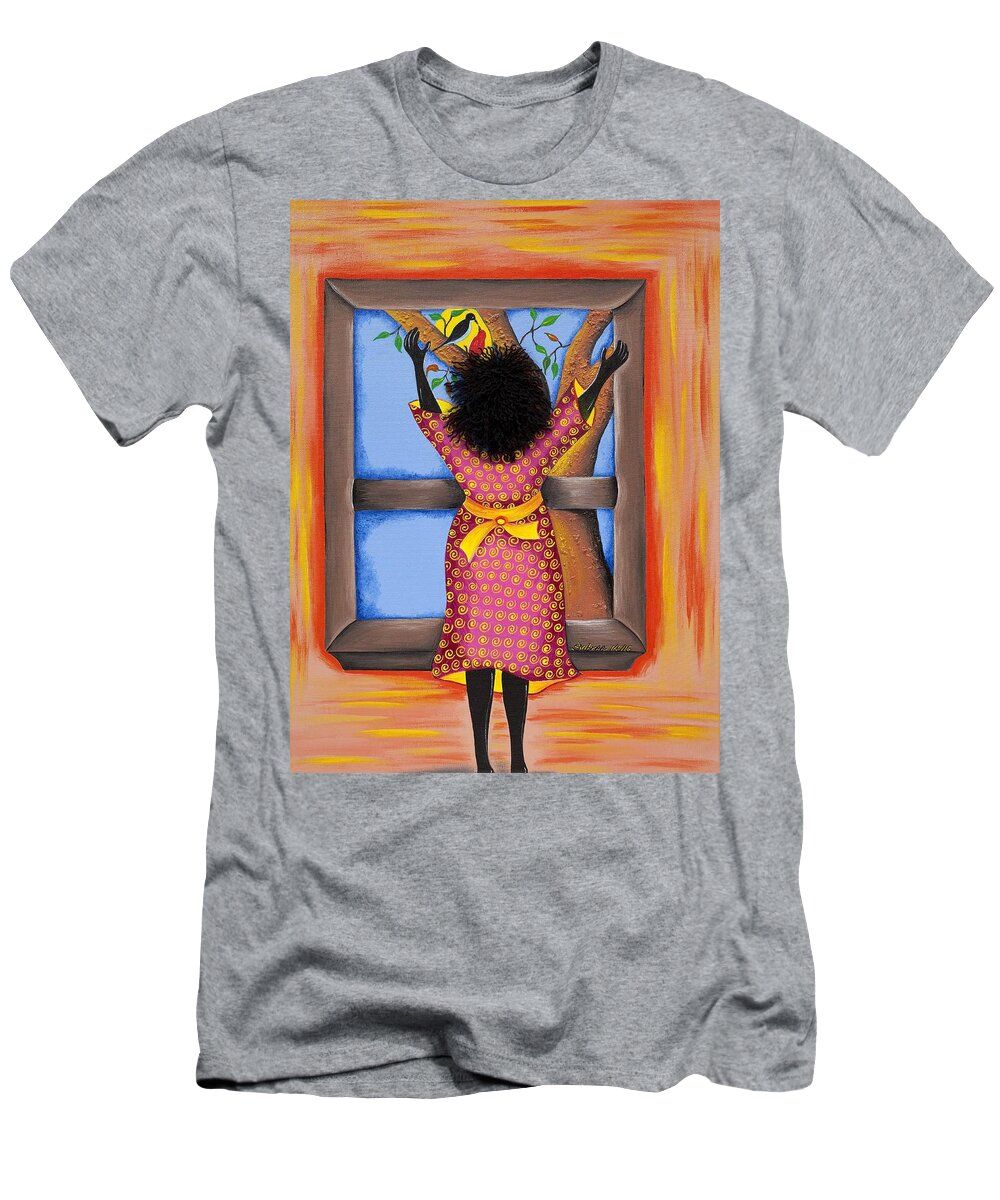 Gullah T-Shirt featuring the painting Hope by Patricia Sabreee