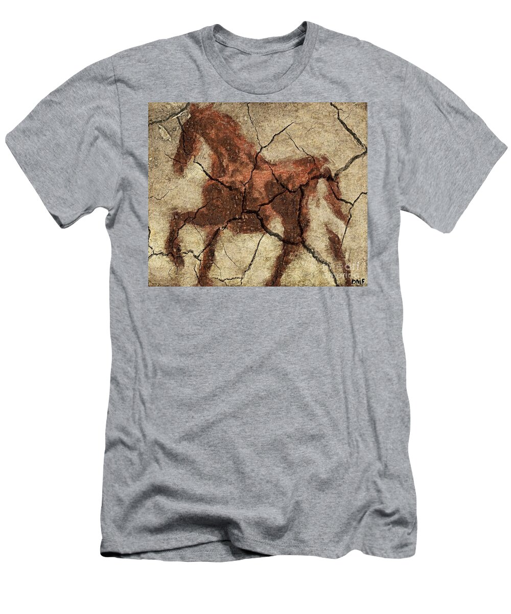 Animal T-Shirt featuring the digital art Horse - cave art by Dragica Micki Fortuna