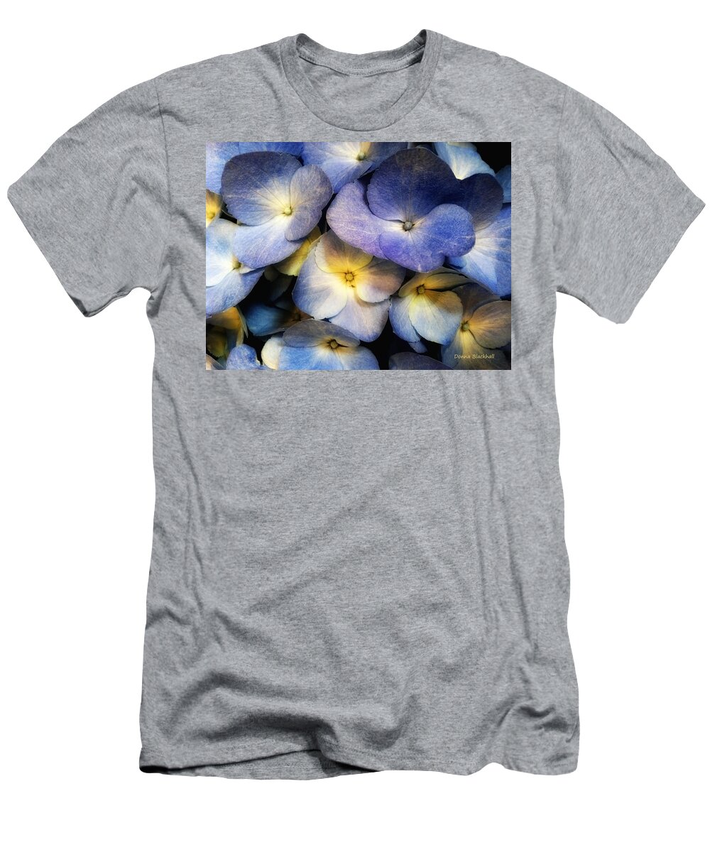 Floral T-Shirt featuring the photograph Hydrangea Blue by Donna Blackhall