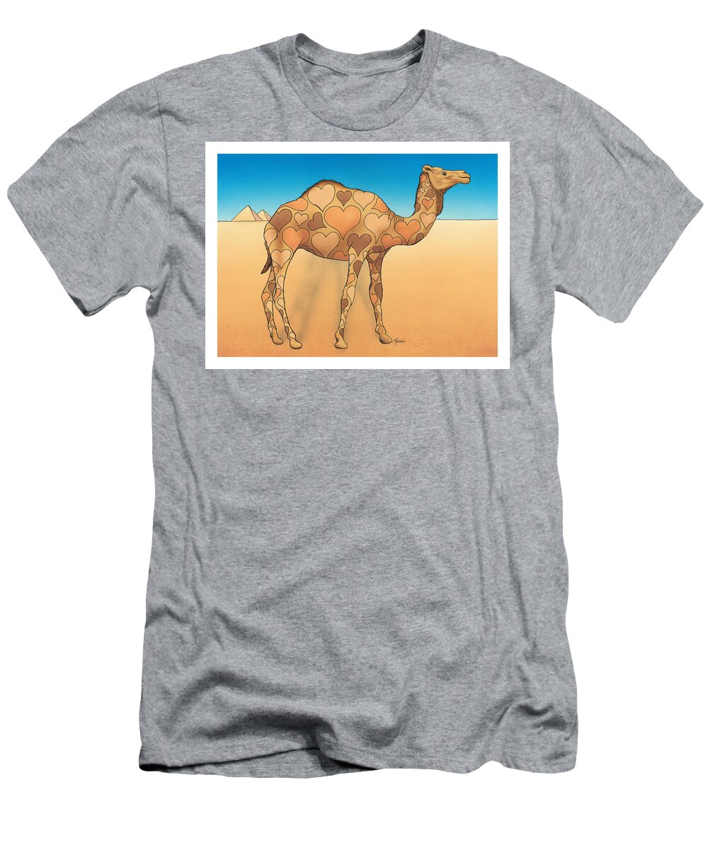 Camel T-Shirt featuring the mixed media I Can't Camelflage How I Feel About You by Agustin Goba
