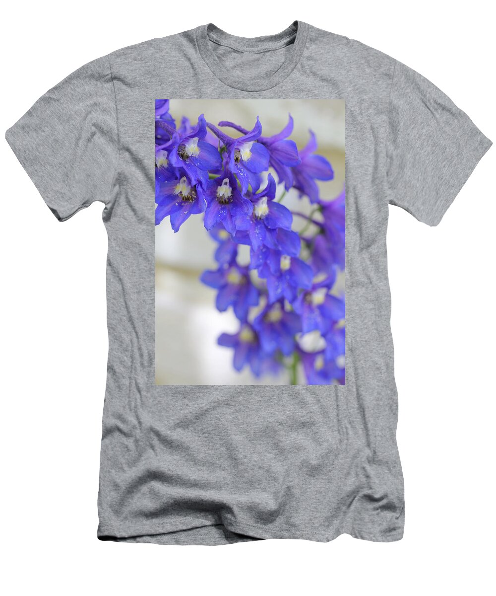 Delphinium T-Shirt featuring the photograph I Got the Blues by Ruth Kamenev