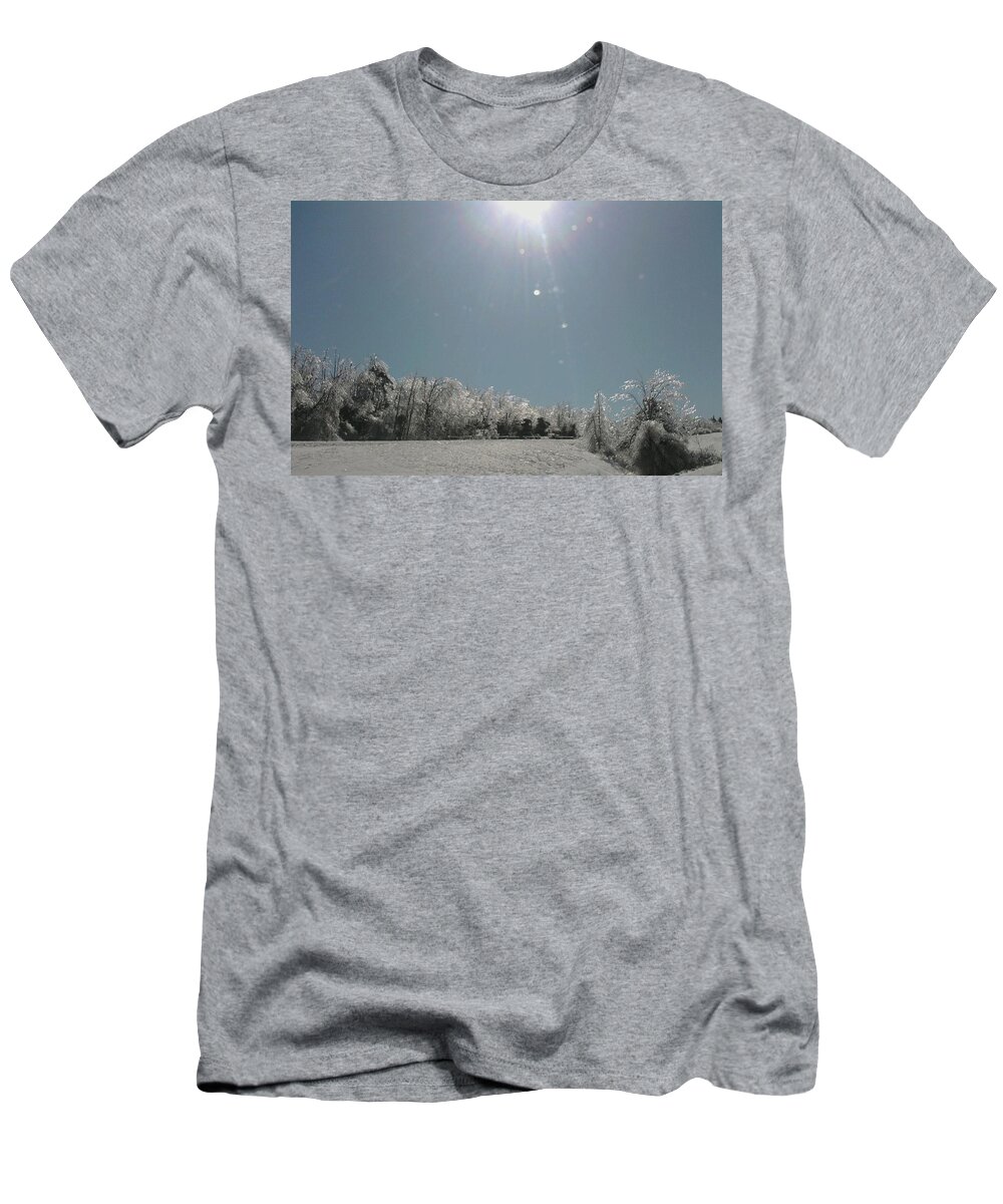 Ice Storm T-Shirt featuring the photograph Ice Kissed by Ellen Levinson