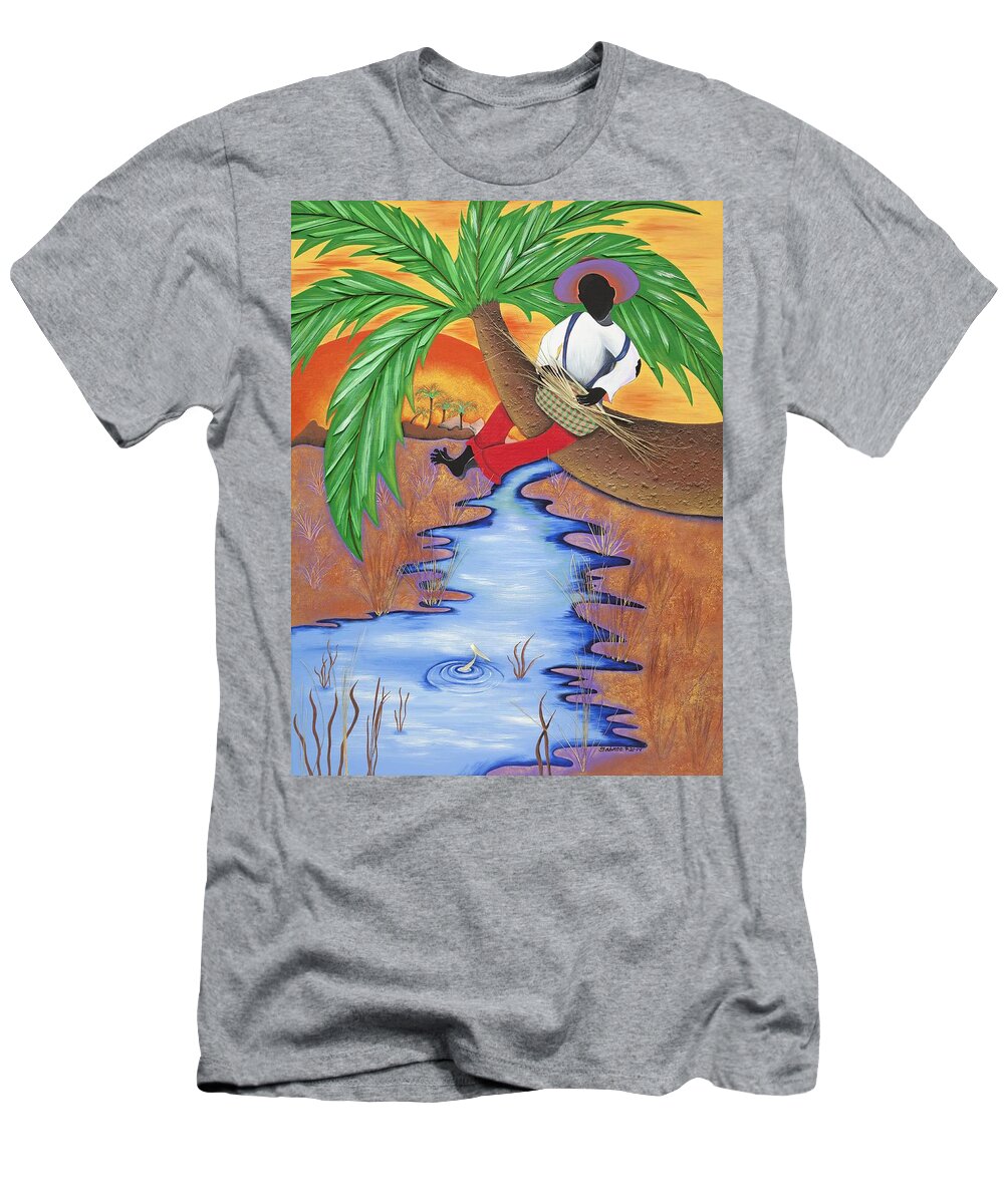 Sabree T-Shirt featuring the painting In the Palm of His Hands by Patricia Sabreee