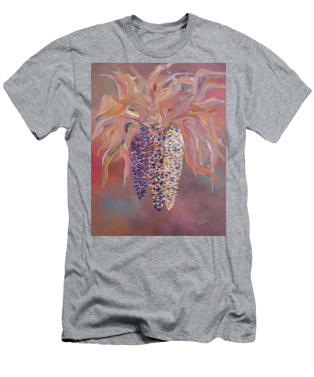 Indian T-Shirt featuring the painting Indian Corn by Judith Rhue