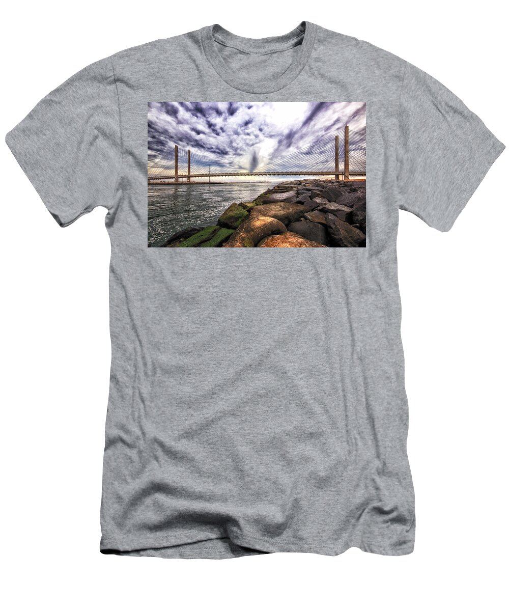 Indian River Bridge T-Shirt featuring the photograph Indian River Bridge Clouds by Bill Swartwout