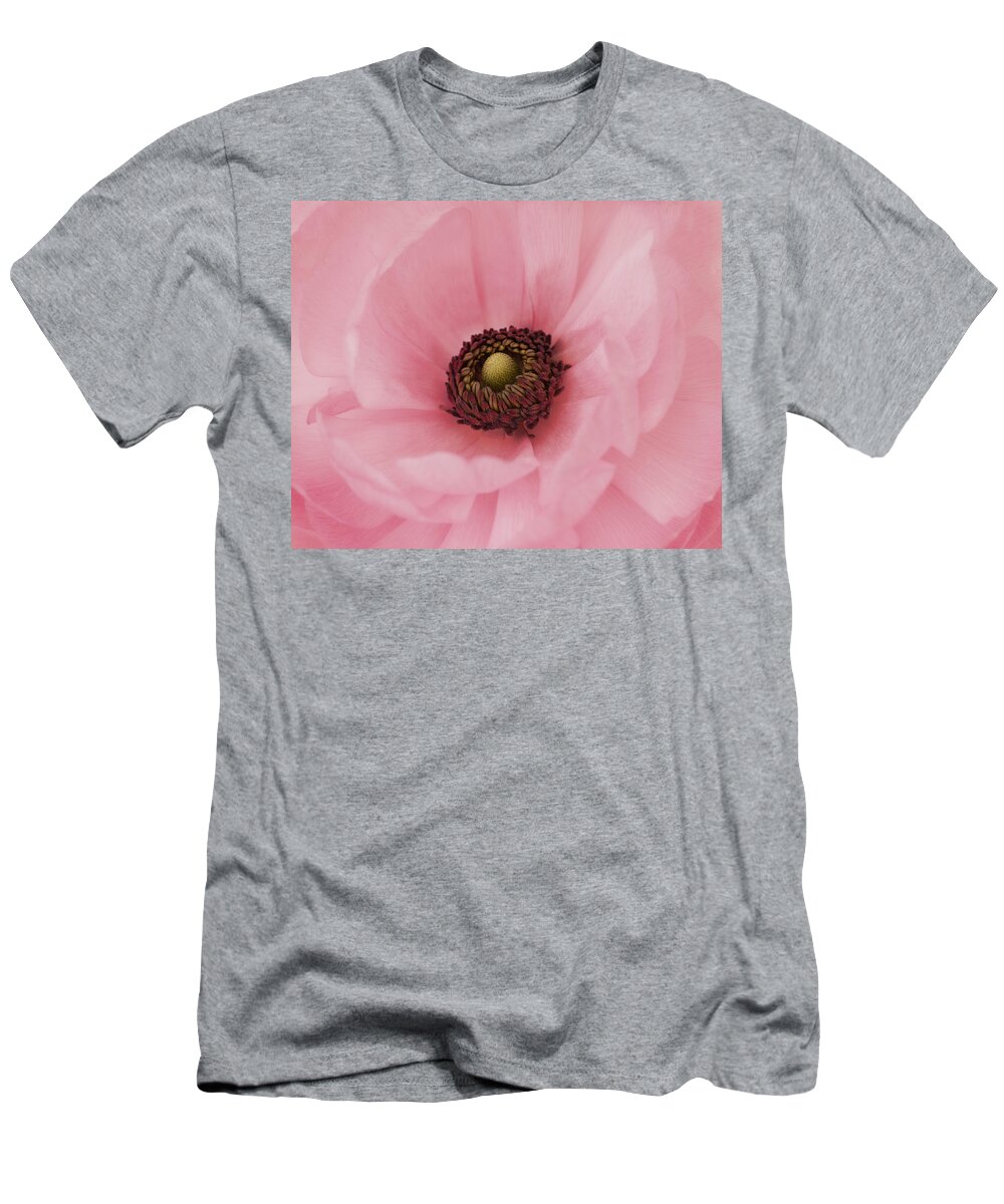 Pink Flower T-Shirt featuring the photograph Into The Heart by Kim Hojnacki
