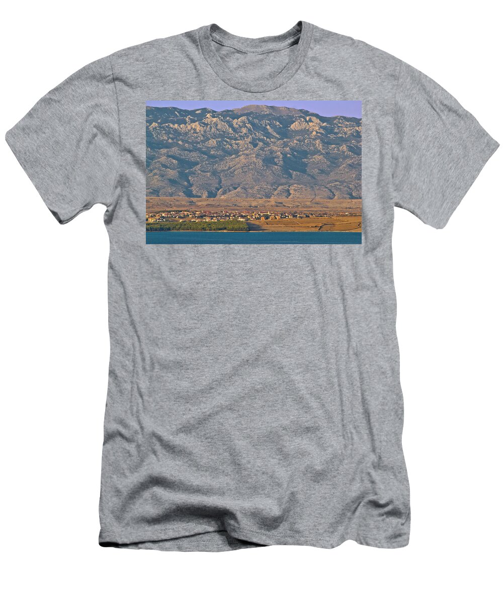 Croatia T-Shirt featuring the photograph Island of Pag and Velebit mountain by Brch Photography