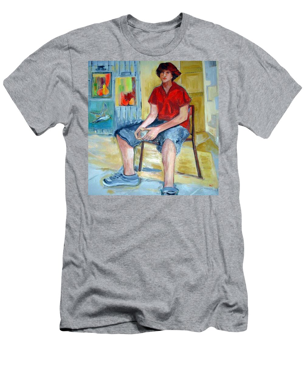 For The Contest : Painting Of Men Only T-Shirt featuring the painting Jeremy by Kim PARDON