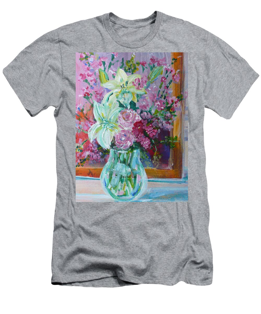 Flowers T-Shirt featuring the painting June Flowers by Anna Ruzsan