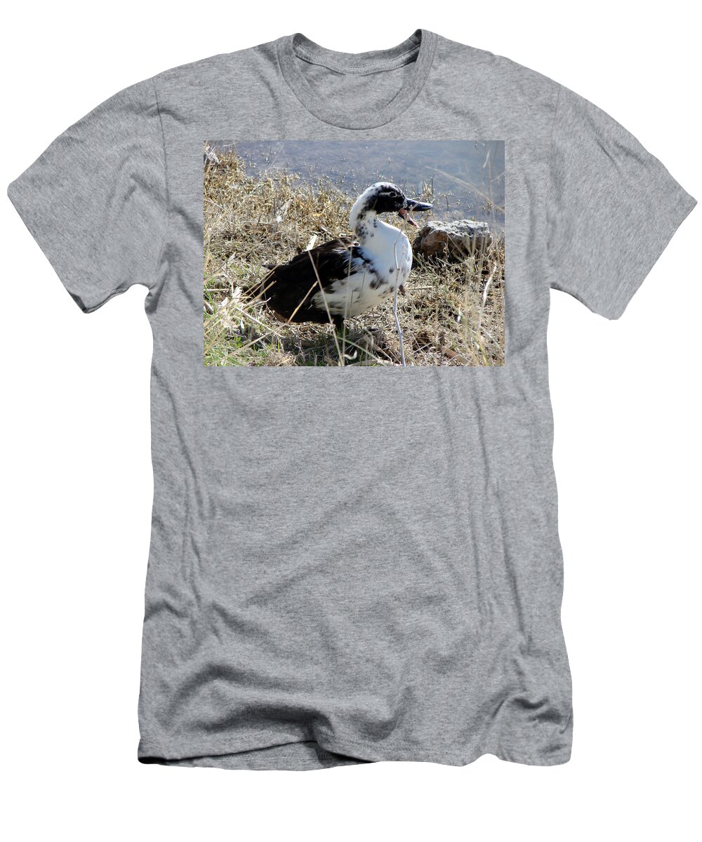 Ducks T-Shirt featuring the photograph Just A Duck by Linda Cox