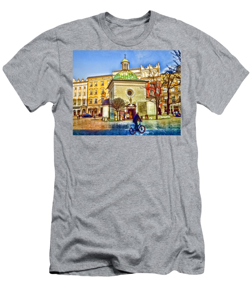Cracow T-Shirt featuring the digital art Krakow Main Square Old Town by Justyna Jaszke JBJart