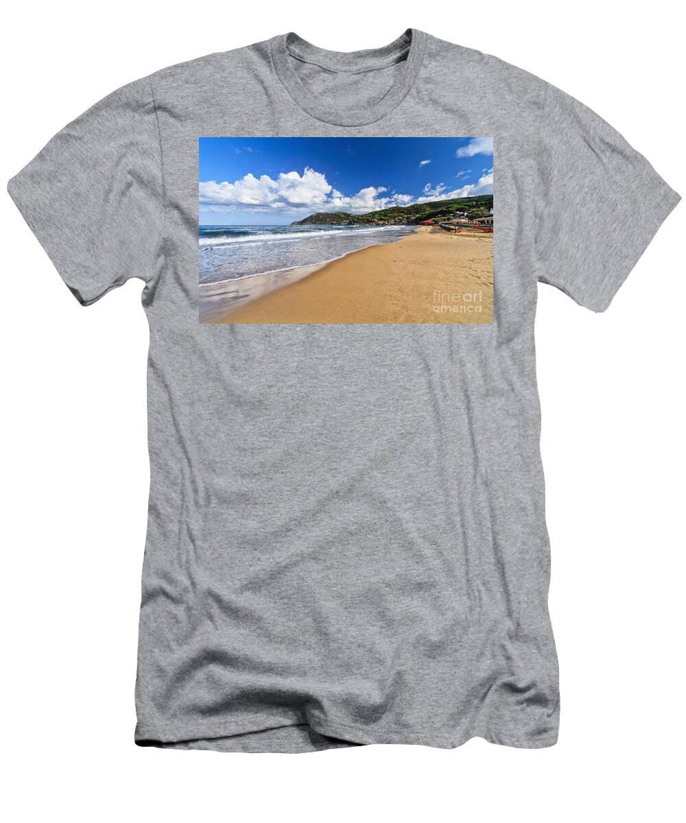 Bay T-Shirt featuring the photograph La Biodola beach - Isle of elba by Antonio Scarpi