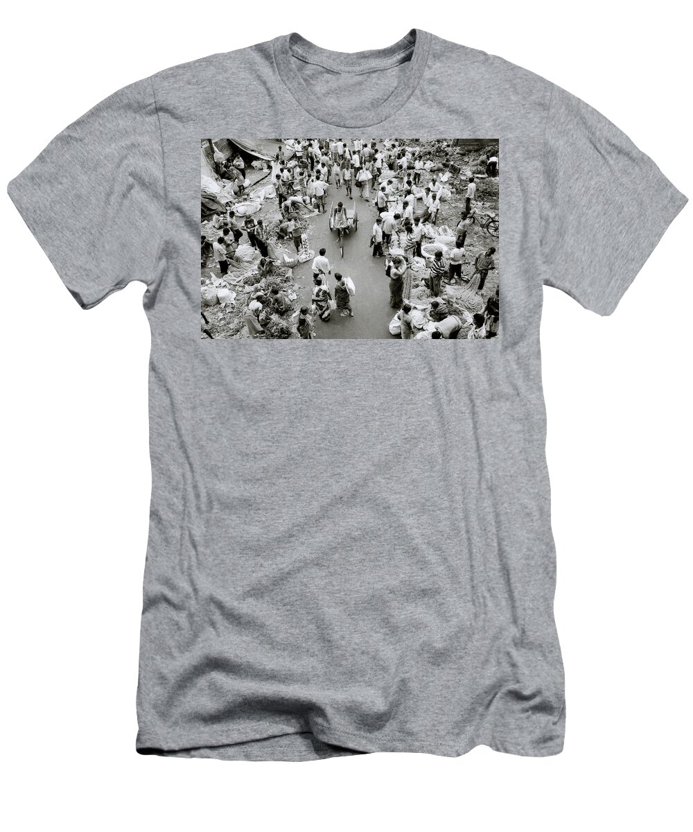 Diversity T-Shirt featuring the photograph Life In The Flower market In Calcutta by Shaun Higson