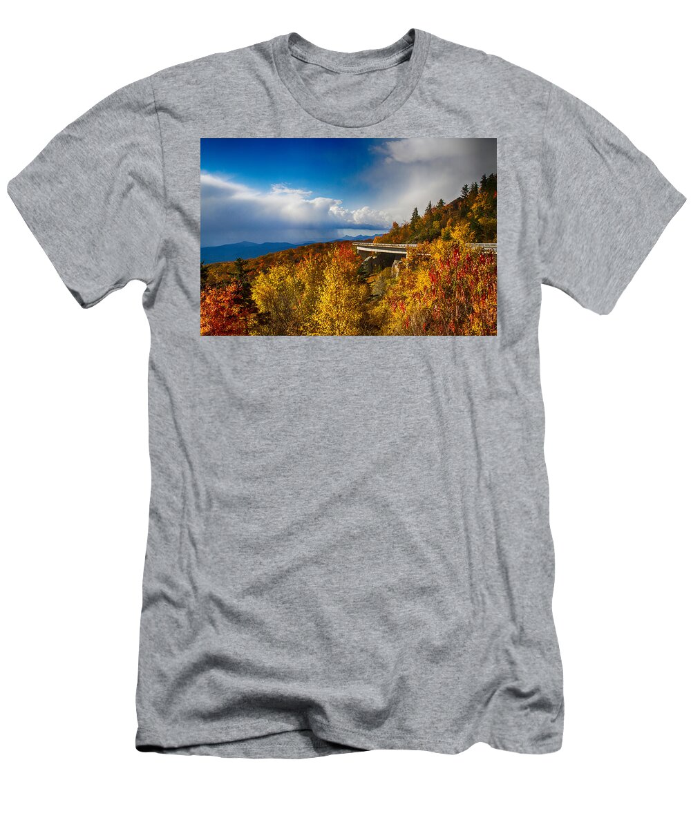Carolina T-Shirt featuring the photograph Linn Cove Viaduct Photograph by John Haldane