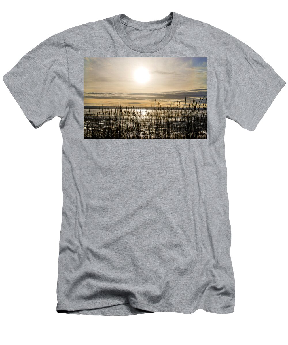 North Wales T-Shirt featuring the photograph Looking at Wales through the grass by Spikey Mouse Photography