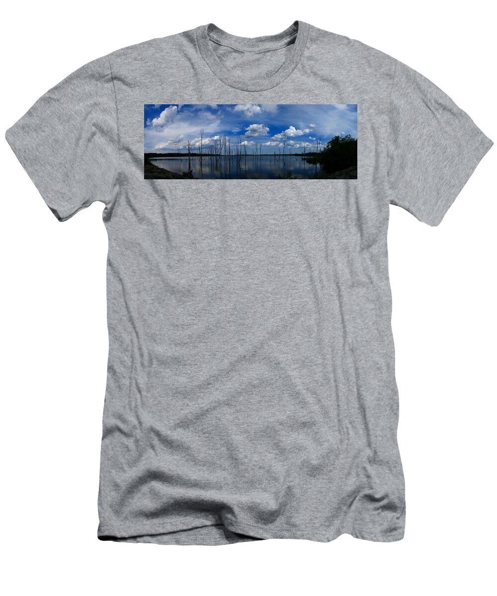 Manasquan Reservoir Panorama T-Shirt featuring the photograph Manasquan Reservoir Panorama by Raymond Salani III