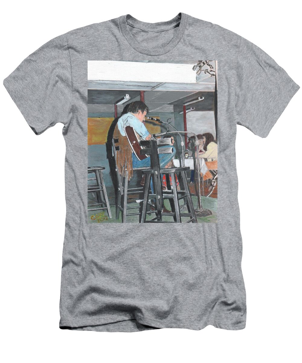 Historic T-Shirt featuring the painting Mandella Coffee House by Cliff Wilson