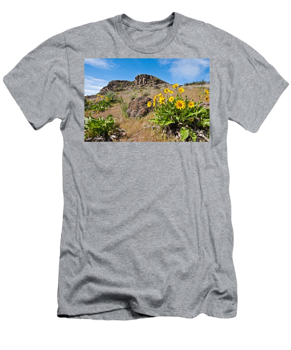 Arrowleaf Balsamroot T-Shirt featuring the photograph Meadow of Arrowleaf Balsamroot by Jeff Goulden