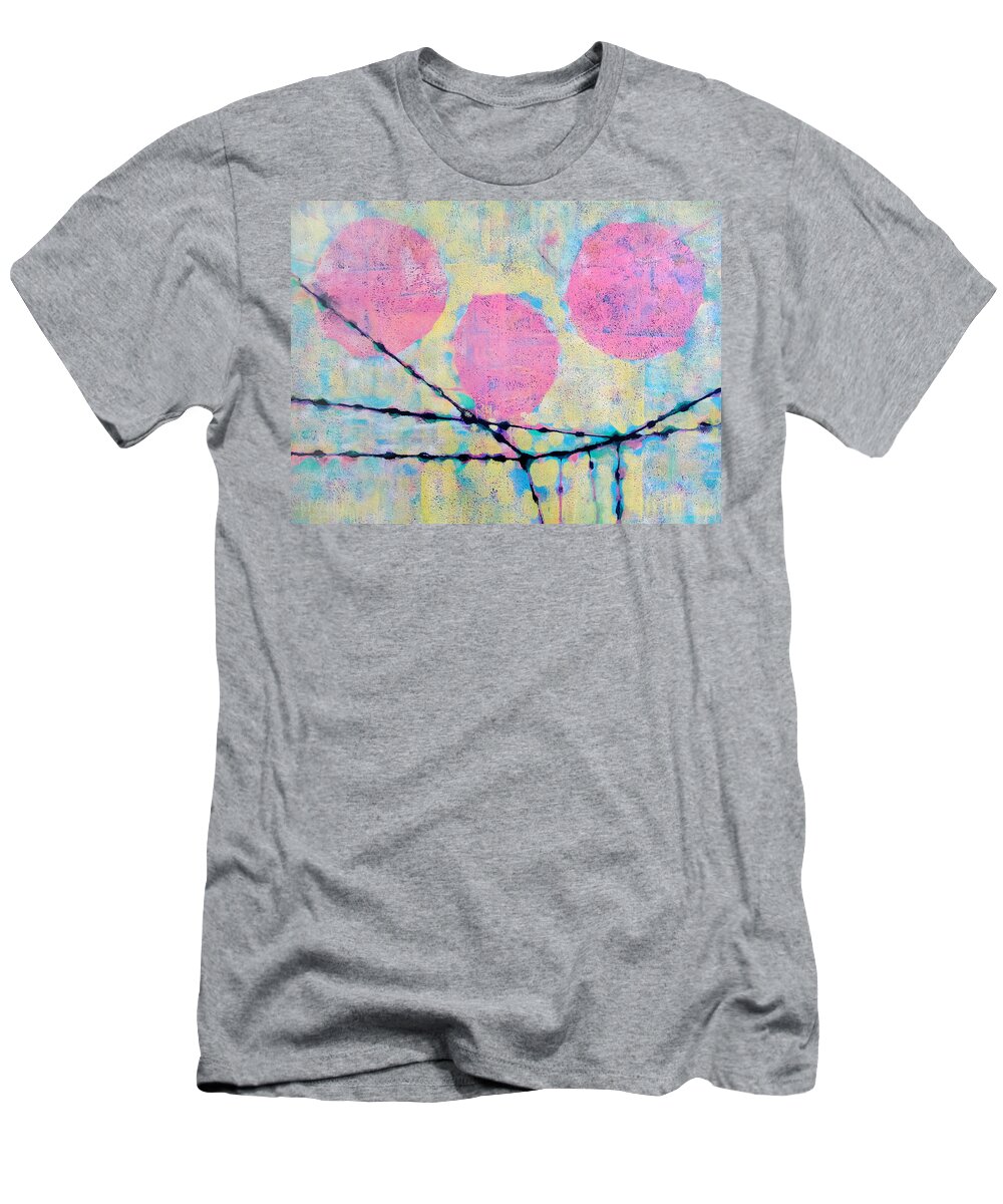 Abstract Painting T-Shirt featuring the painting Middle Moon Life Line by Maria Huntley