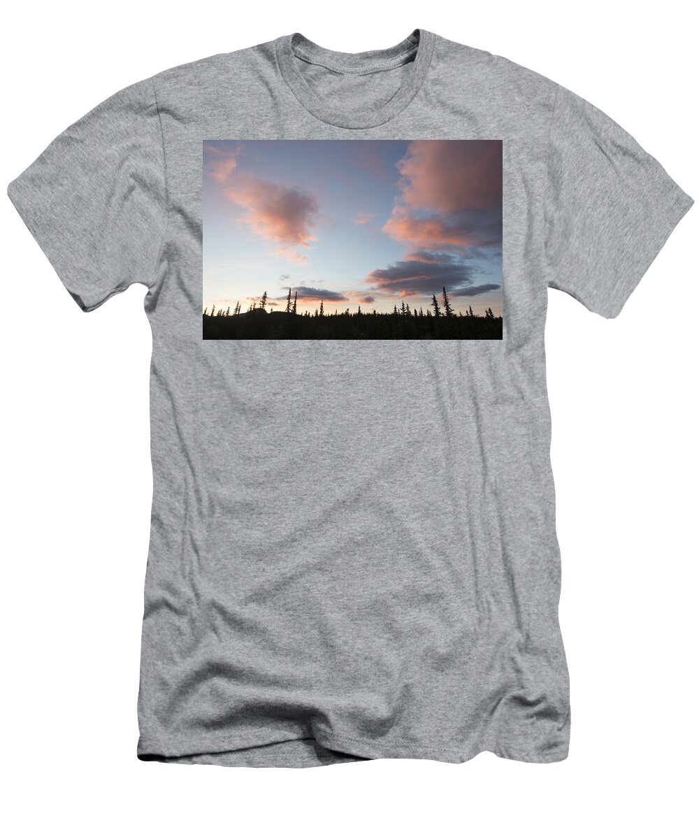 Feb0514 T-Shirt featuring the photograph Midnight Sun And Clouds Denali Np Alaska by Matthais Breiter