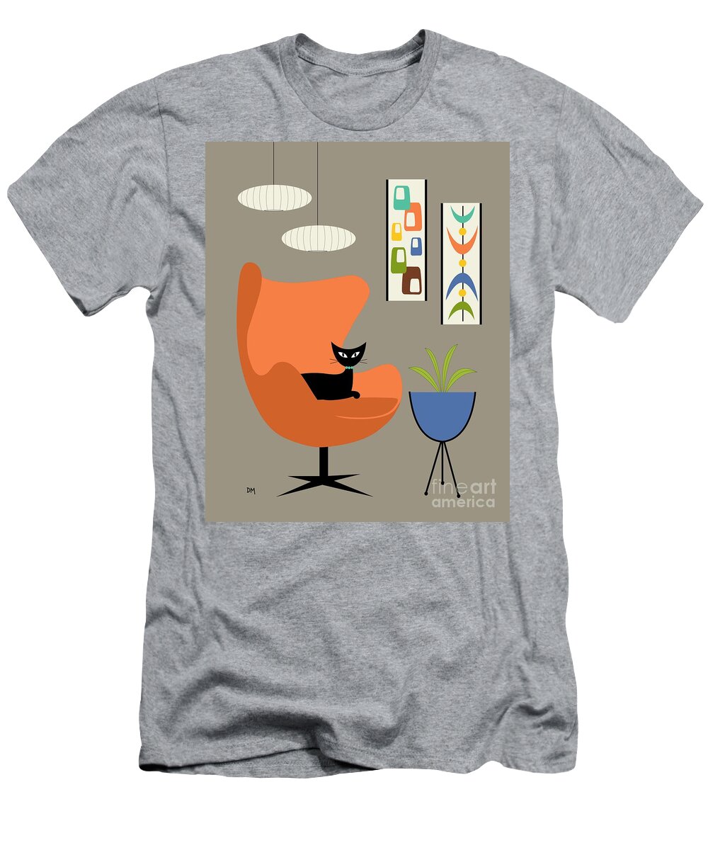 Mid Century Modern T-Shirt featuring the digital art Mini Oblongs and Mobile by Donna Mibus