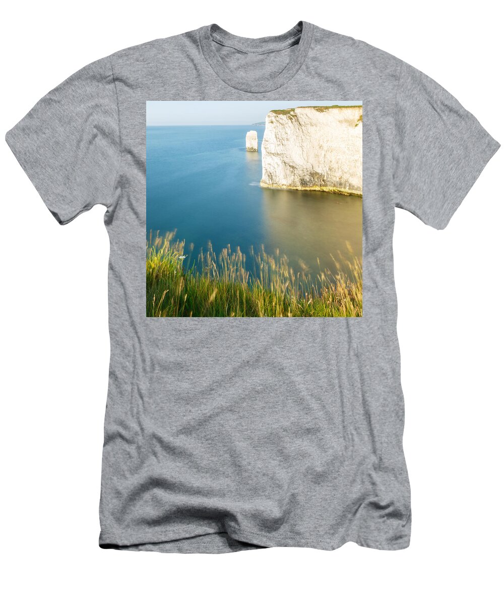 Old Harry T-Shirt featuring the photograph Morning light at Old Harry Rocks by Ian Middleton