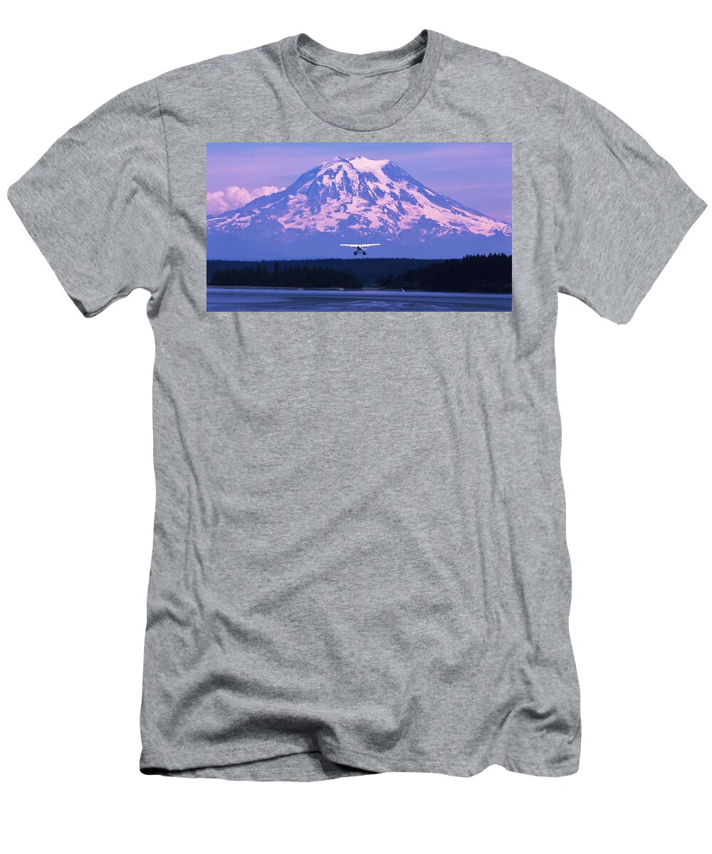 Seaplane T-Shirt featuring the photograph Mountain Flight by Benjamin Yeager