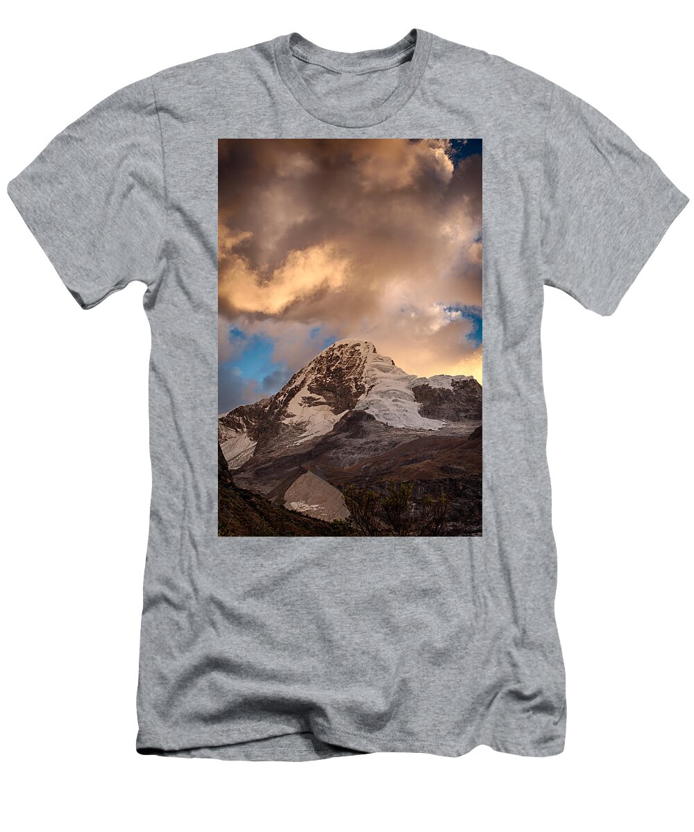 Andean T-Shirt featuring the photograph Mountain of the Santa Cruz Trek by U Schade