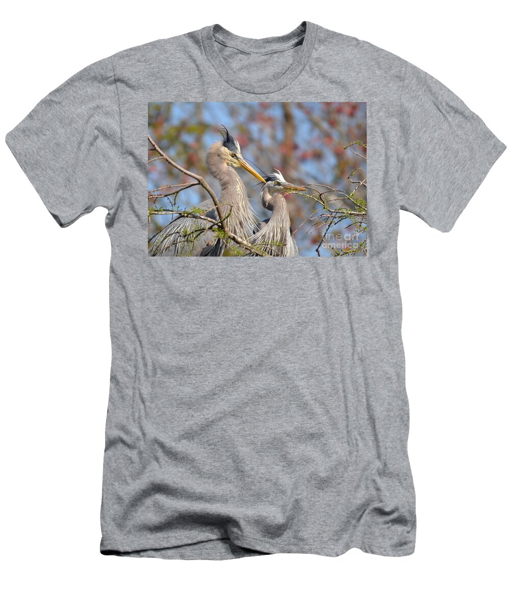 Heron T-Shirt featuring the photograph Mr. And Mrs. by Kathy Baccari