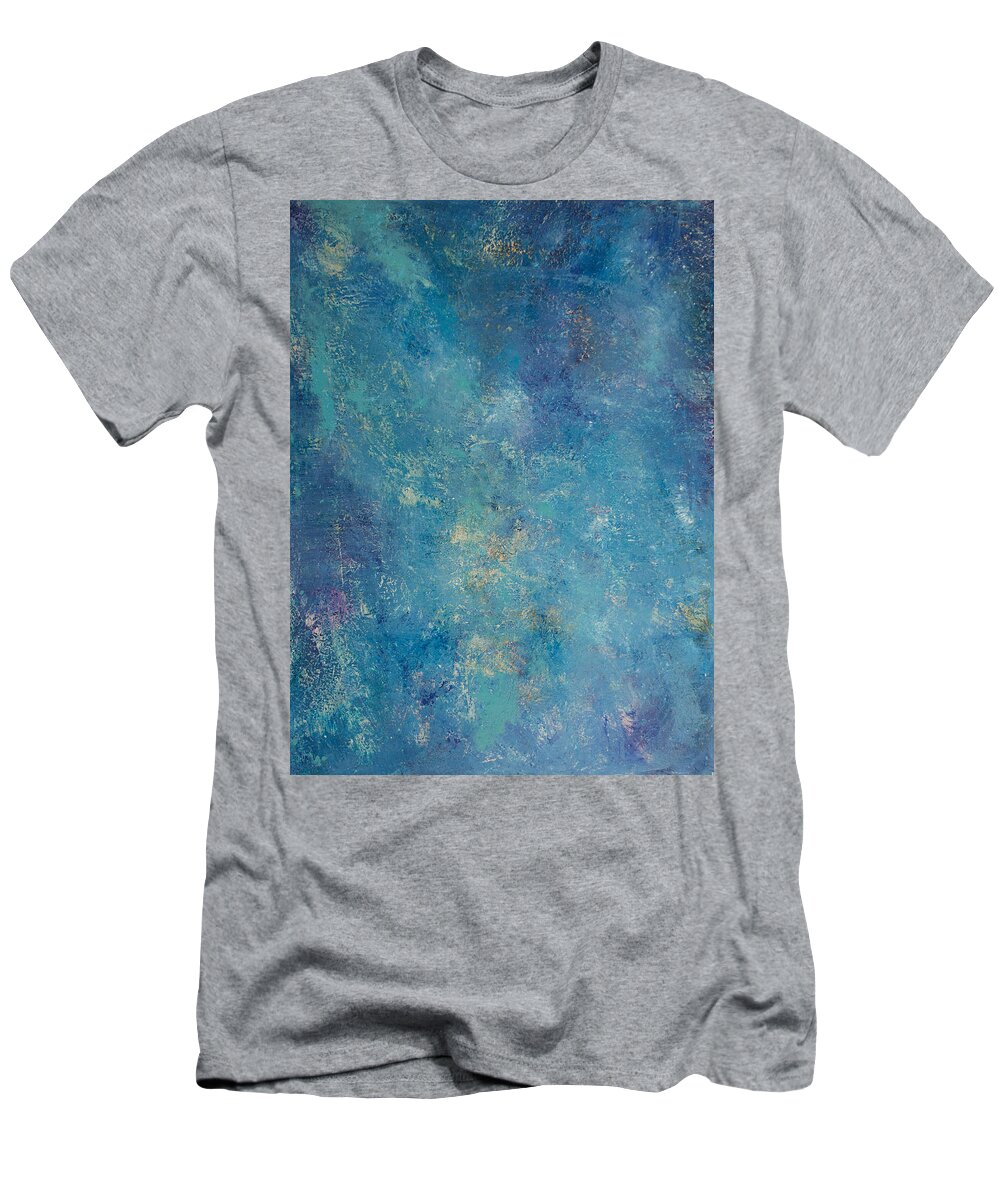 Mr Blue Sky T-Shirt featuring the painting Mr Blue Sky SERIES Edition 2 of 10 by Derek Kaplan