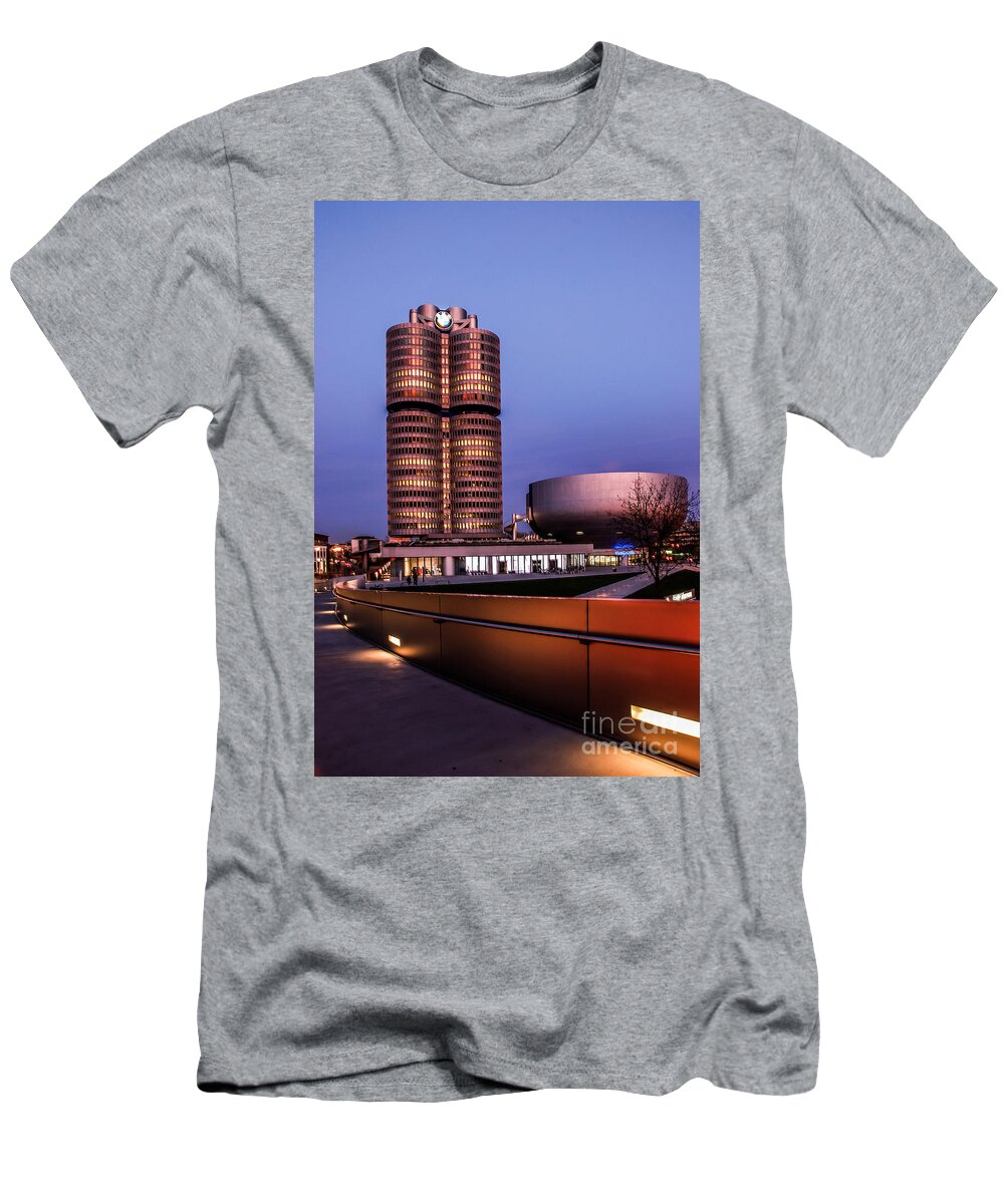 Architecture T-Shirt featuring the photograph munich - BMW office - vintage by Hannes Cmarits