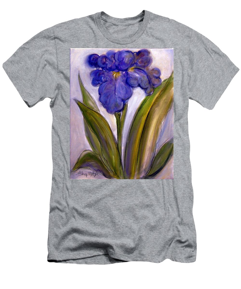 Purple Iris T-Shirt featuring the painting My Iris by Gerry High