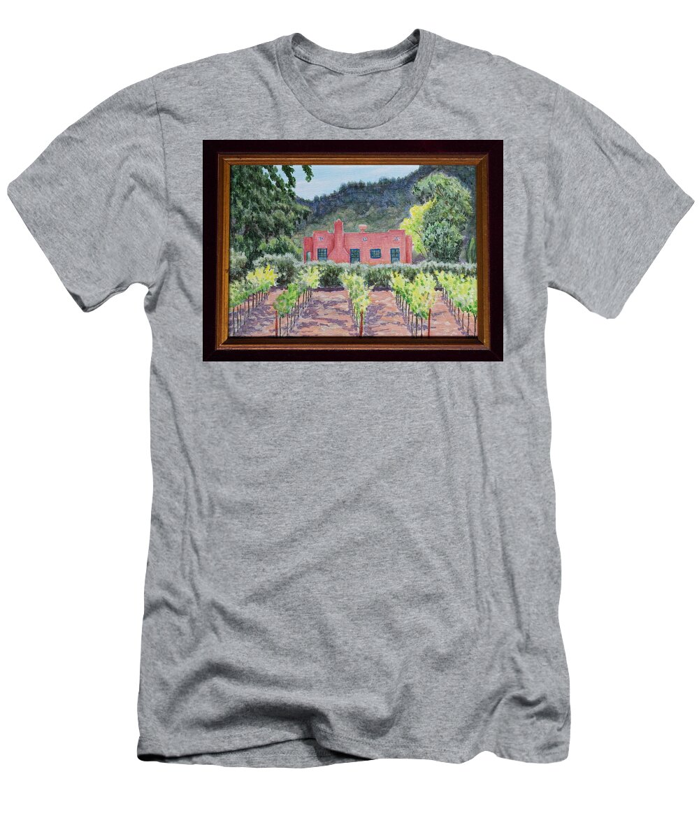 Napa Valley T-Shirt featuring the painting Napa Valley Red by Michele Myers