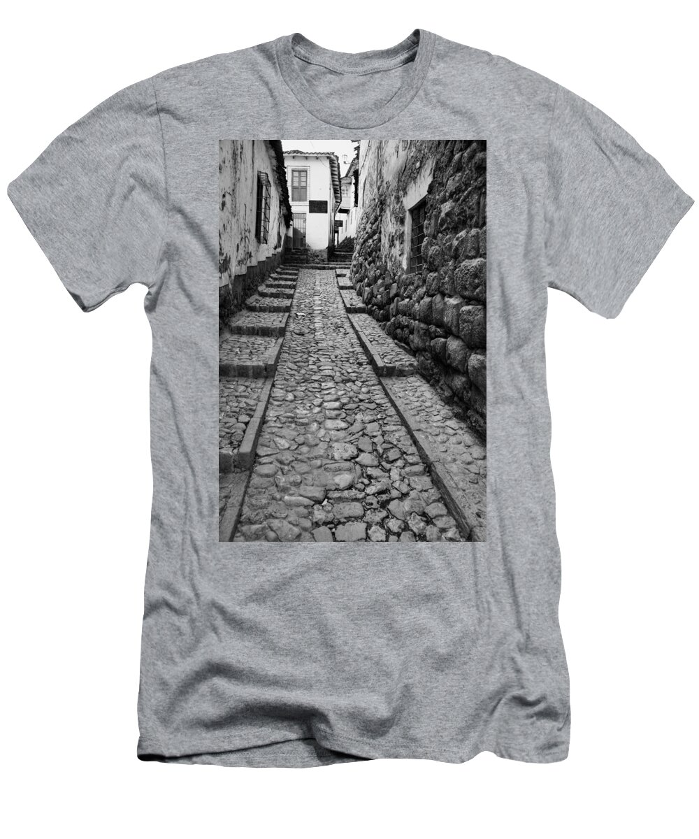 Street T-Shirt featuring the photograph Narrow street in Cusco by Alexey Stiop