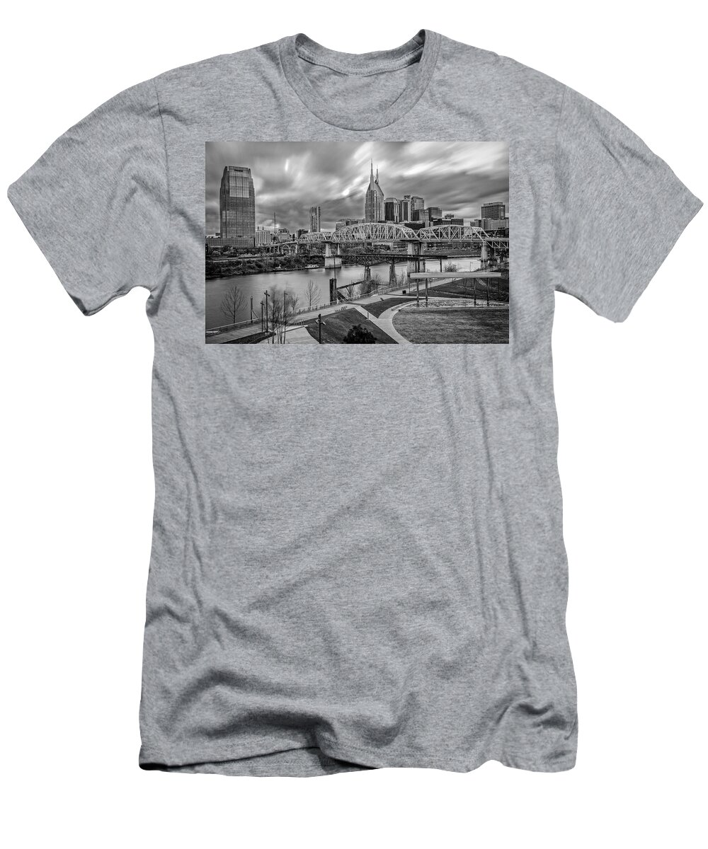 Skyscraper T-Shirt featuring the photograph Nashville Frozen in Time by Brett Engle
