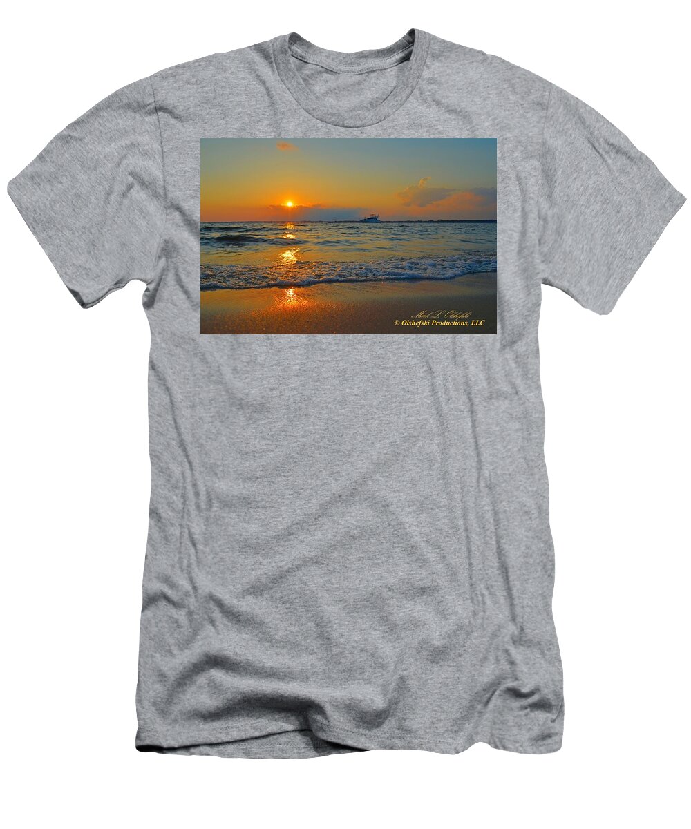 Sunset T-Shirt featuring the photograph Navarre Beach FL Sunset 2013 06 07 by Mark Olshefski